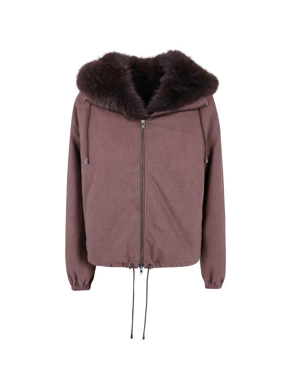 DRHOPE Soleil faux-fur-trim jacket - Braun