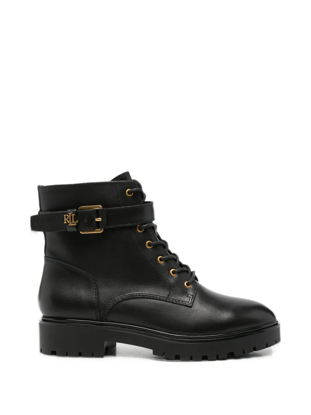 Lauren Ralph Lauren Allyson buckled lace-up ankle boots - Nero