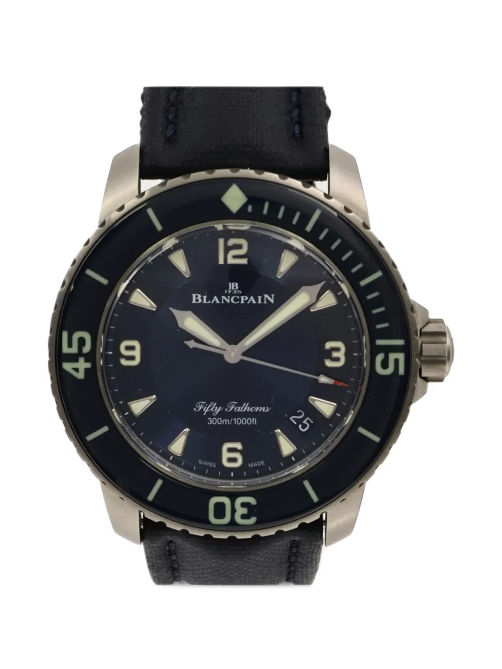 Pre-owned Blancpain Fifty Fathoms 45mm Watch In Blue