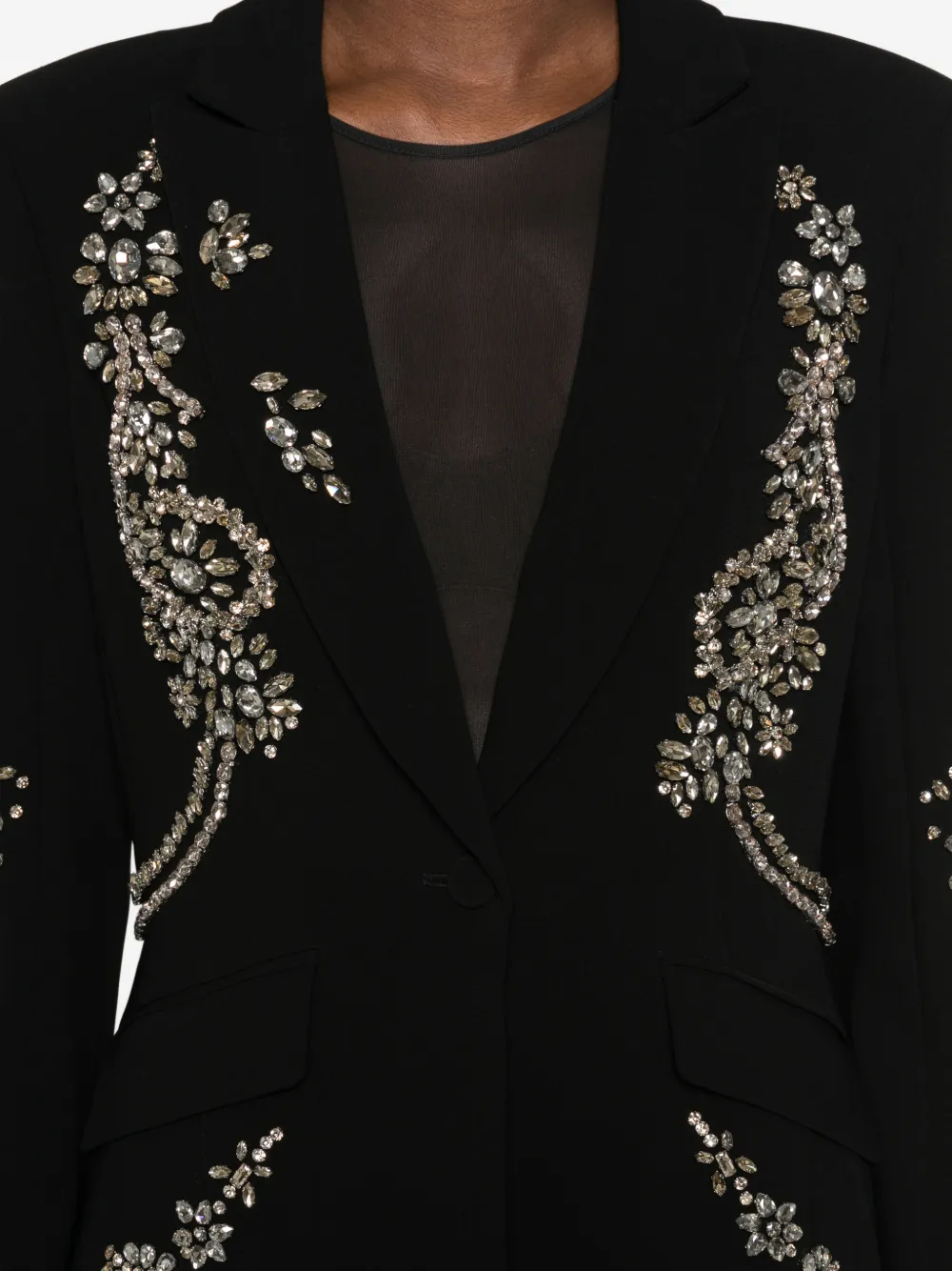 Cinq A Sept crystal-embellished blazer Zwart