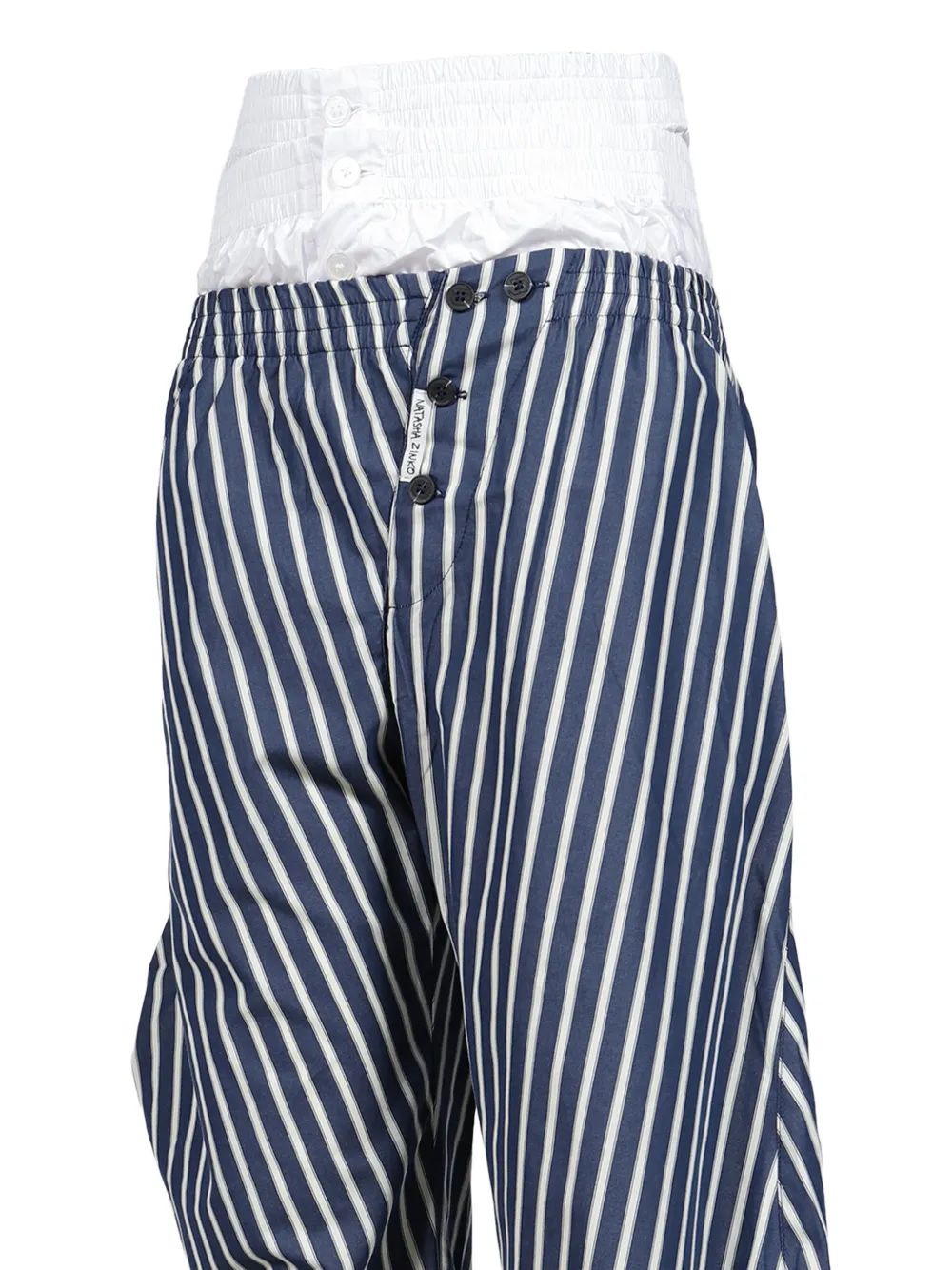 Natasha Zinko striped stacked trousers Blauw