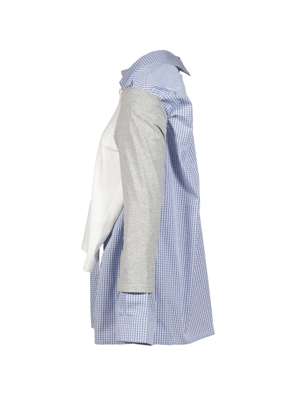 Natasha Zinko layered check-print shirt Blauw
