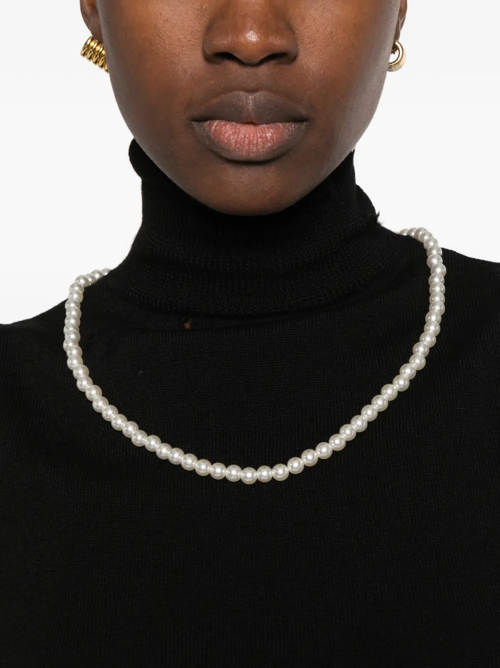 Maison MIHARA YASUHIRO sleeveless pearl-embellished distressed sweater Zwart