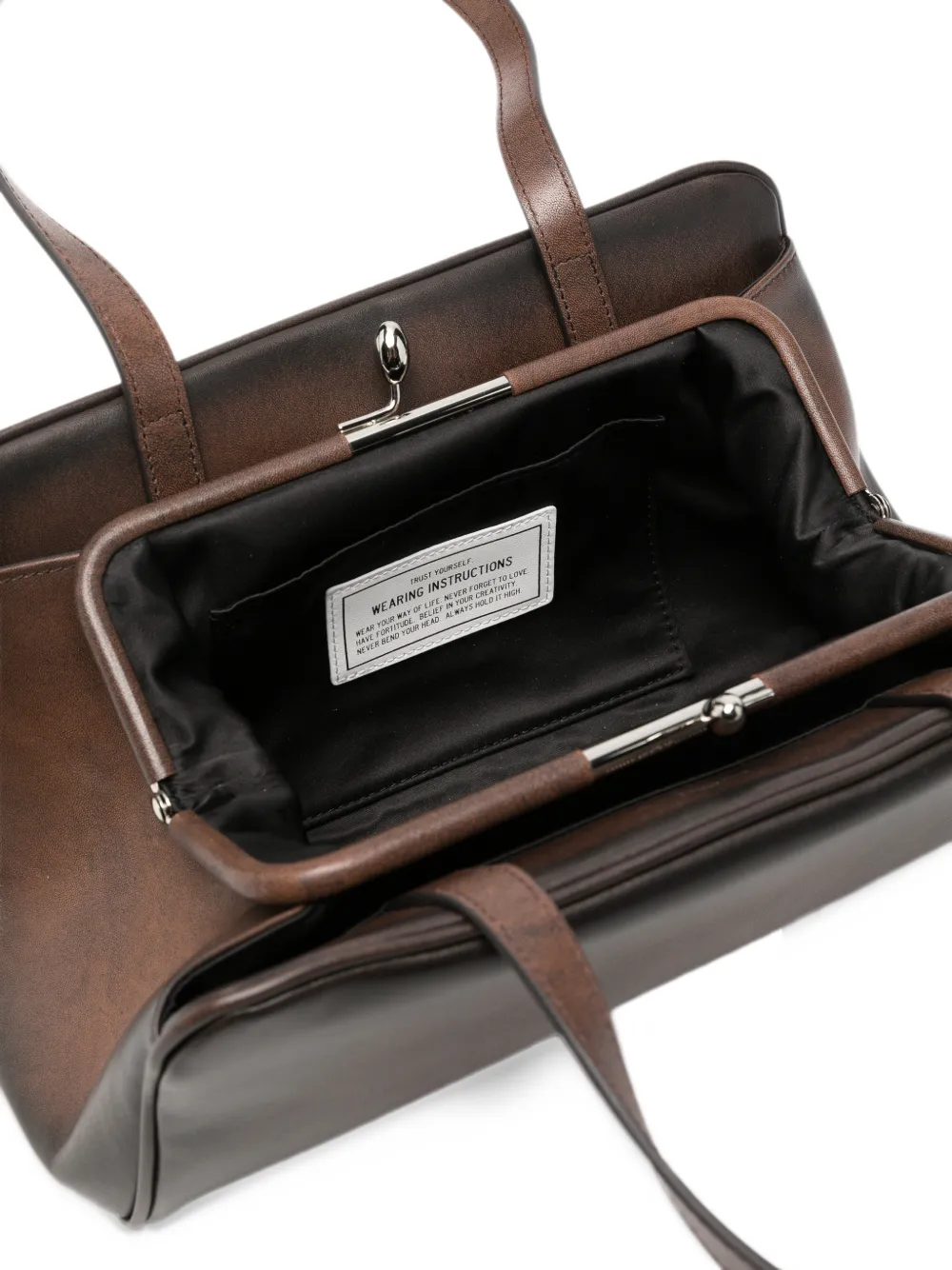 Maison MIHARA YASUHIRO faded-effect leather tote bag Bruin