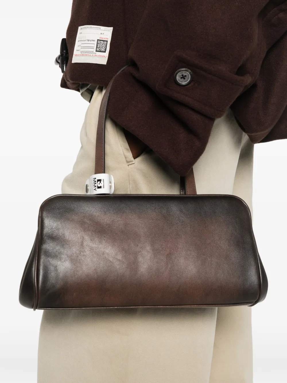Maison MIHARA YASUHIRO faded-effect leather tote bag Bruin