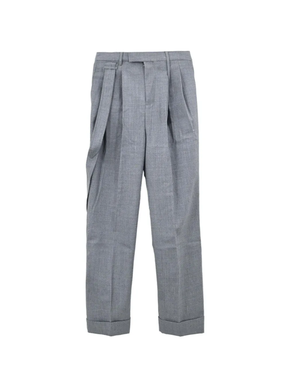 Louis Vuitton Pre-Owned pantalon droit à taille ceinturée (2019) - Gris Louis Vuitton Pre-Owned pantalon droit à taille ceinturée (2019) - Gris