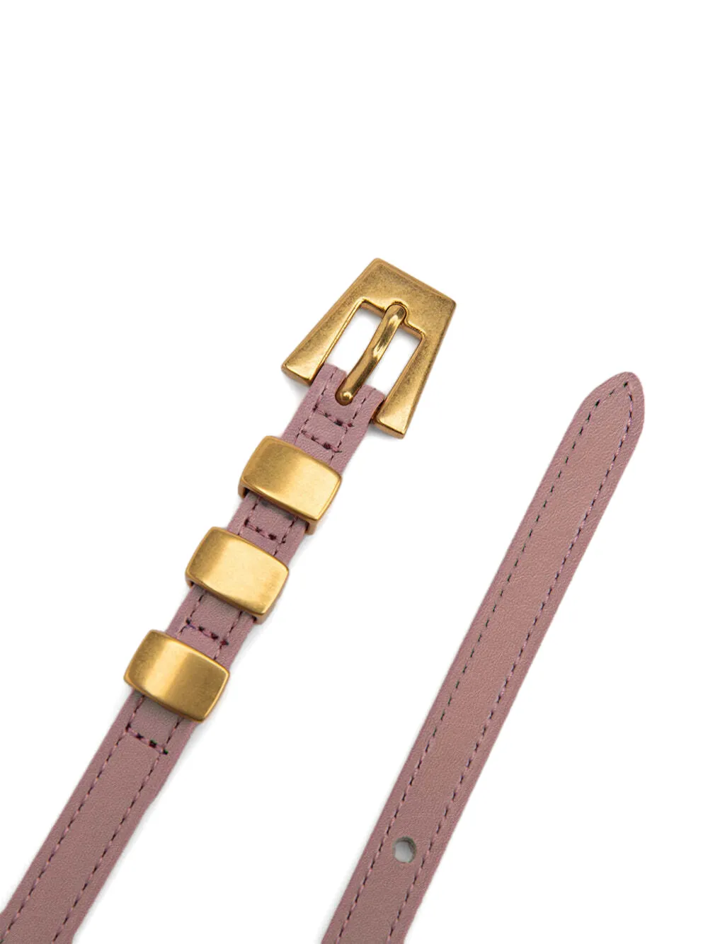 BY FAR Vic leather belt Roze