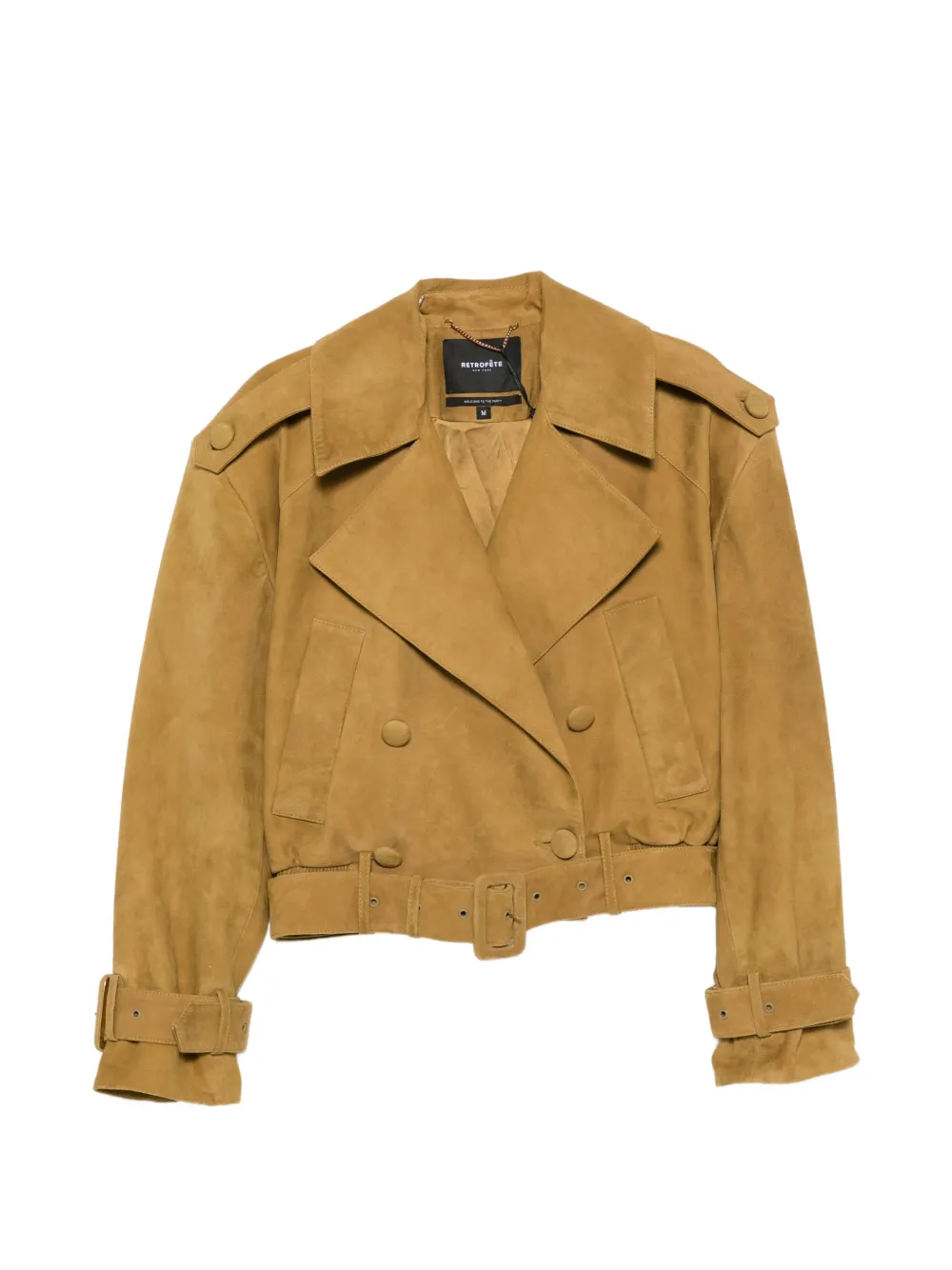 Retrofete veste en daim à taille ceinturée - Or Retrofete veste en daim à taille ceinturée - Or