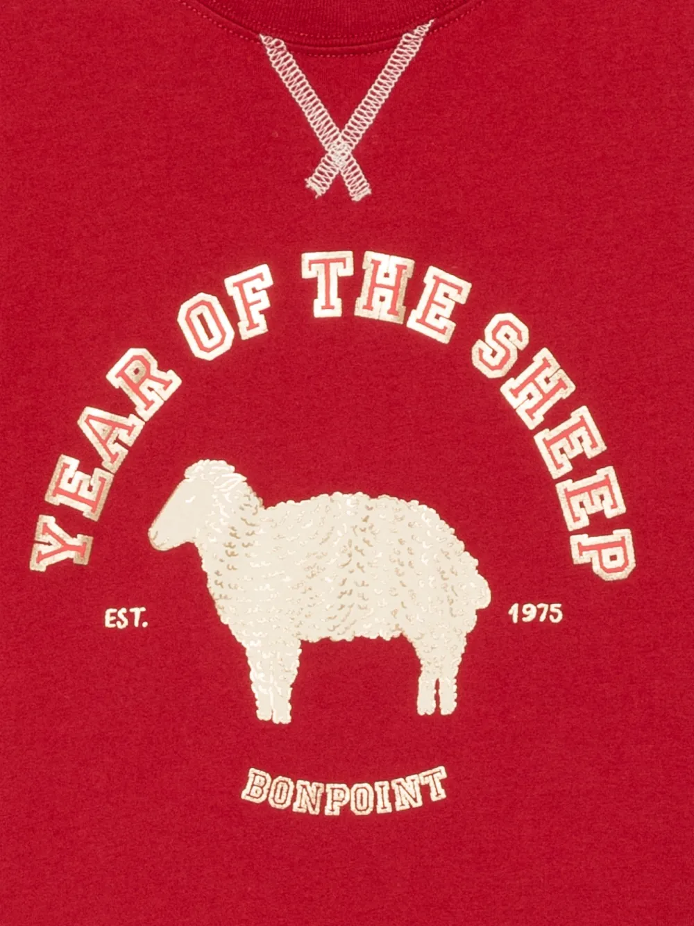 Bonpoint Manel graphic-print long-sleeve T-shirt Rood