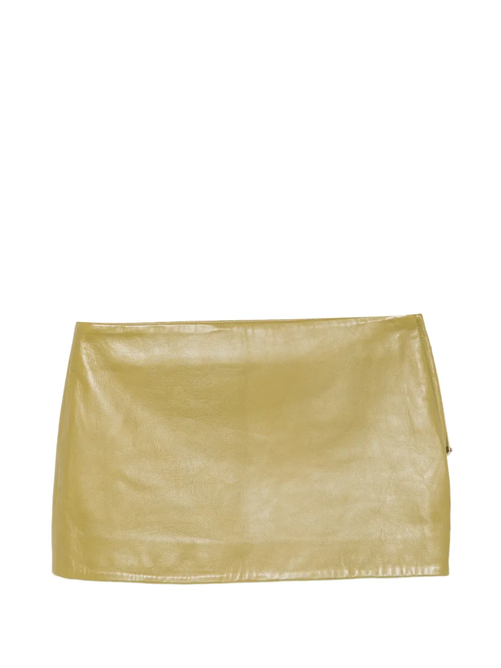 Retrofete Leren rok Groen
