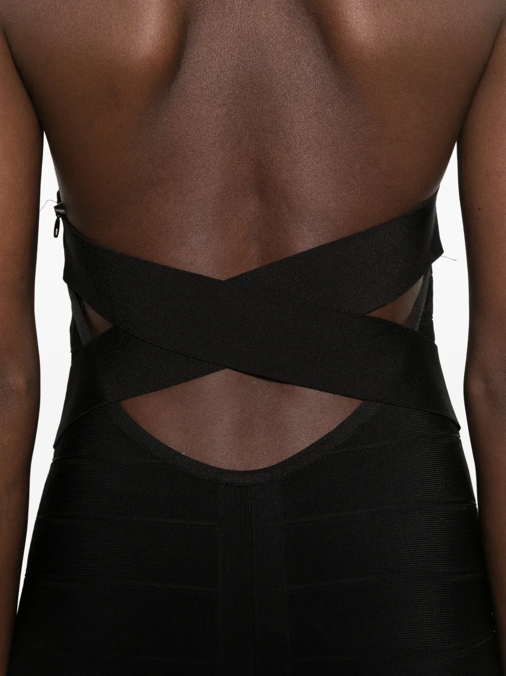 Retrofete bandage halterneck dress Zwart