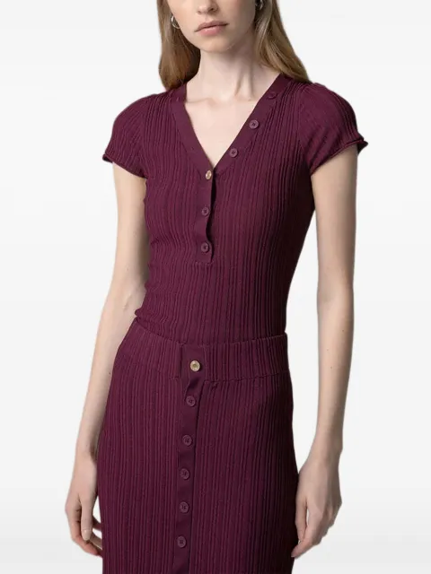 Gaëlle Paris playera tejida de canalé con botones