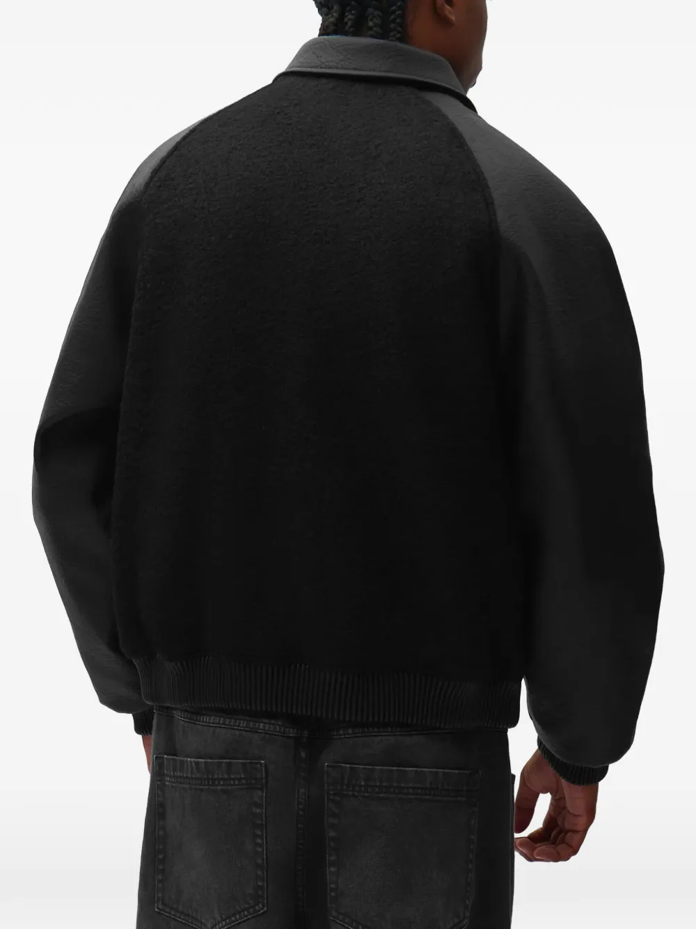 Arte Antwerp textured-panel zip-up jacket Zwart