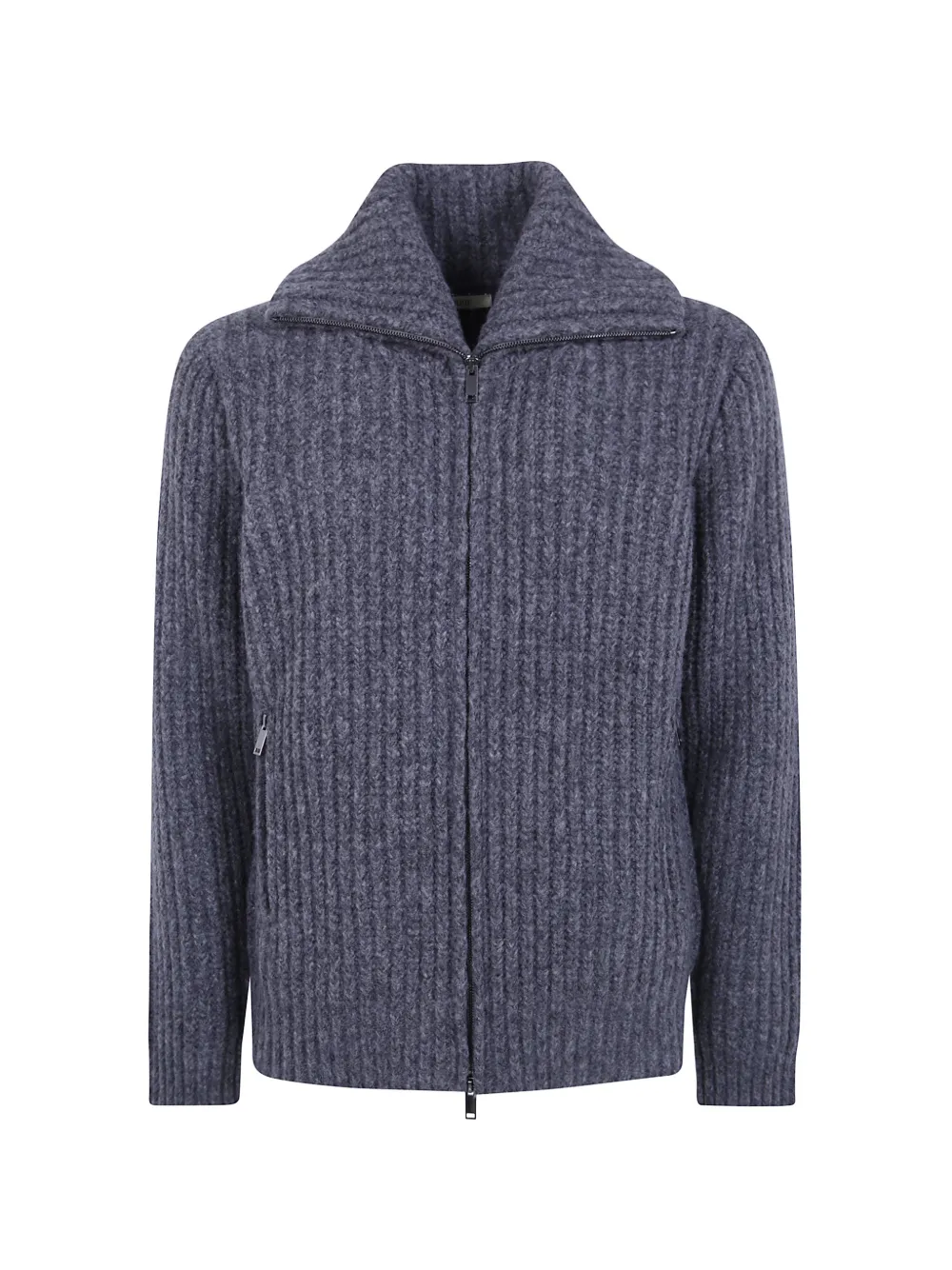 Nuur ribbed-knit zip-up cardigan - Grigio