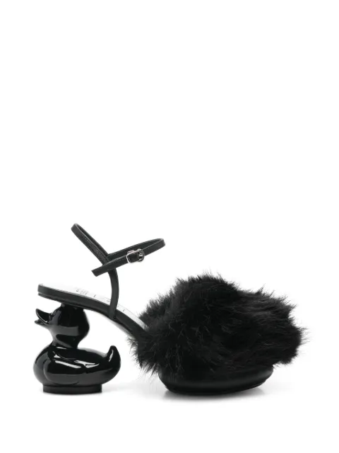 Maison MIHARA YASUHIRO Duck heel fur-trim pumps