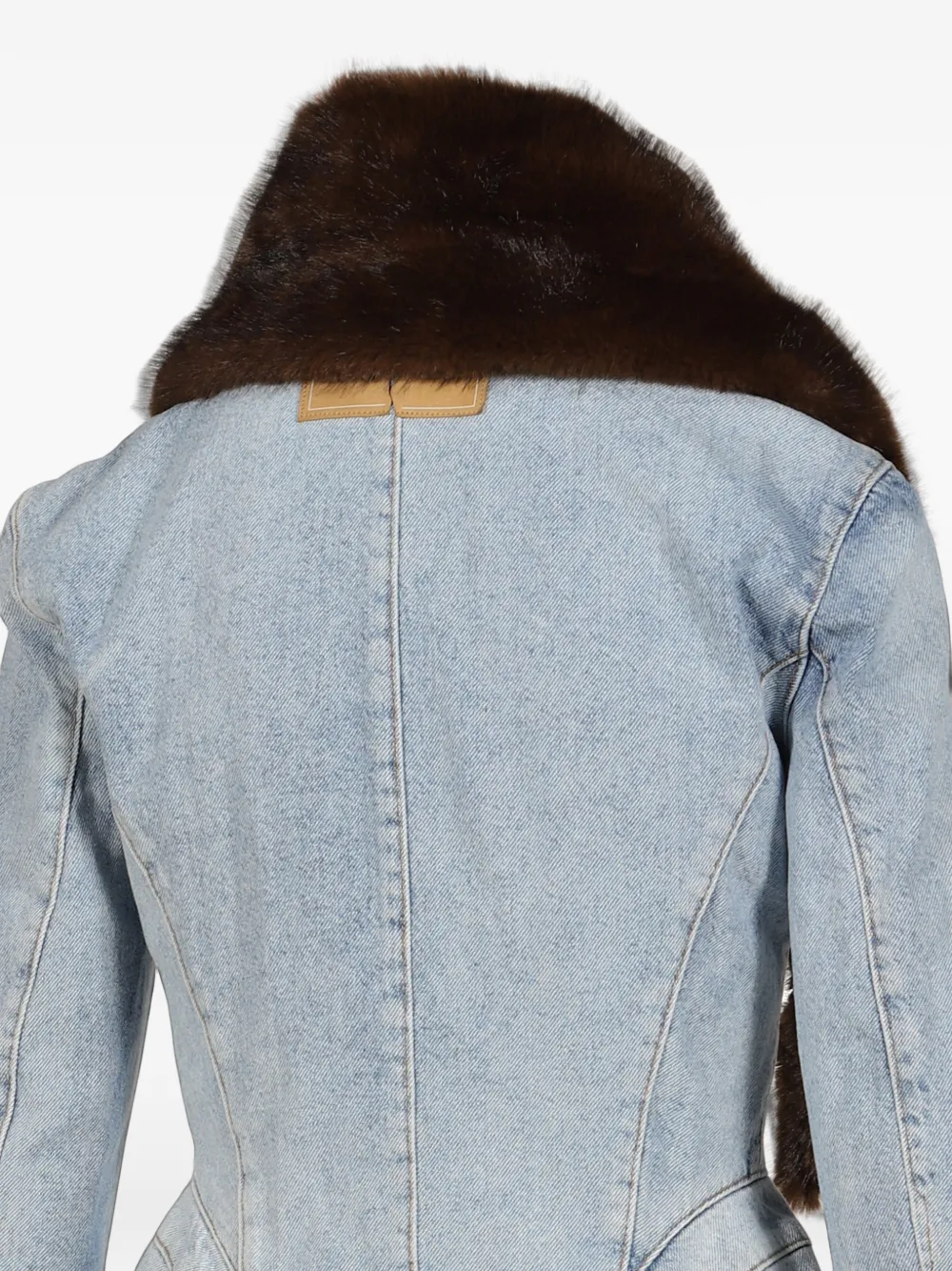 Natasha Zinko faux-fur trim denim jacket Blauw