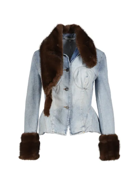 Natasha Zinko faux-fur trim denim jacket