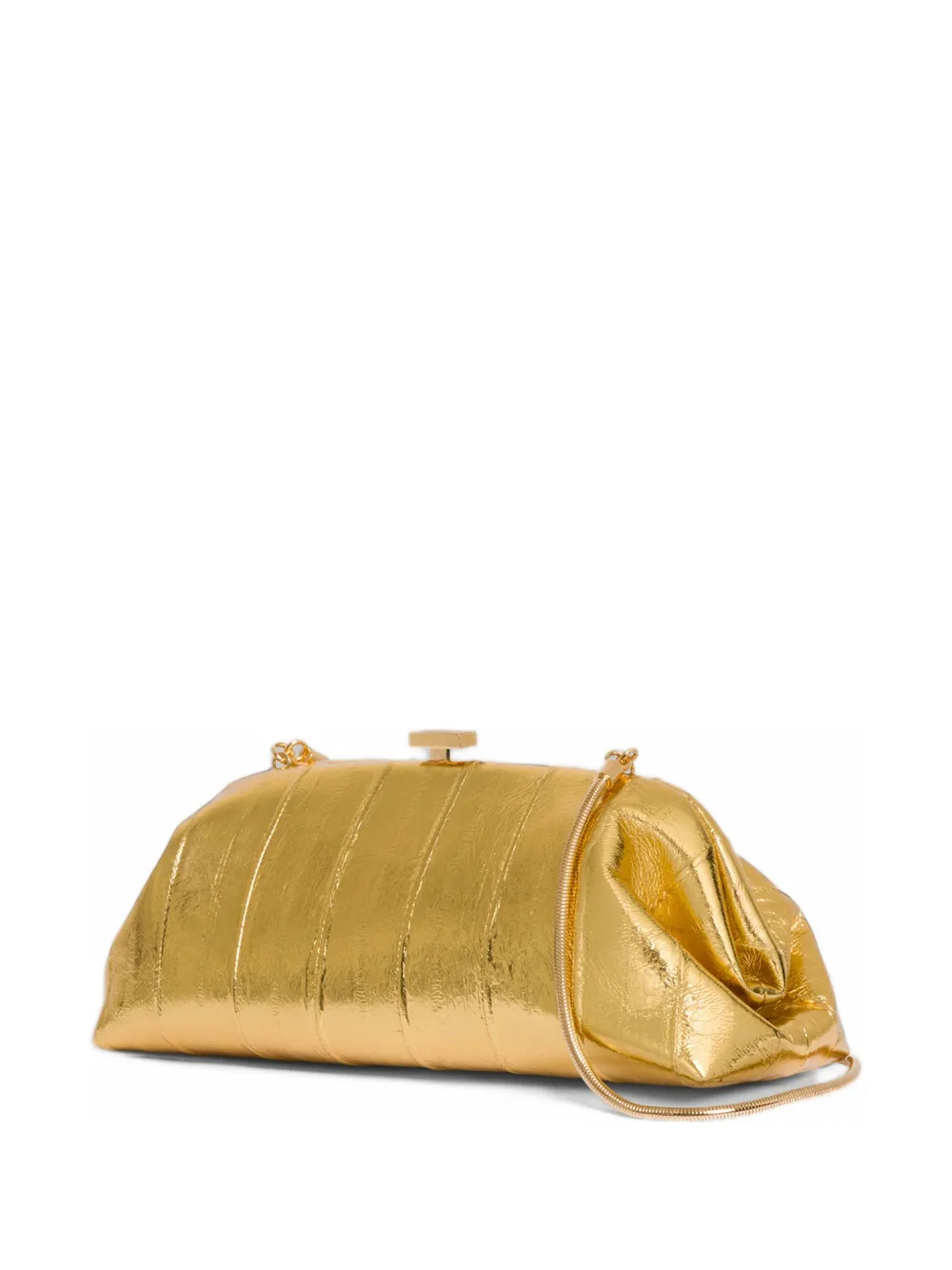 Alberta Ferretti Clutch mini in pelle di anguilla - Oro