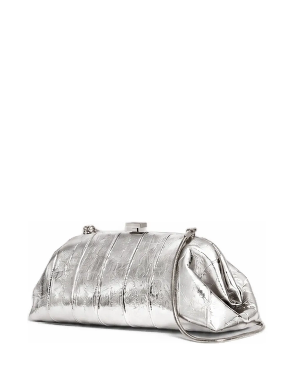 Alberta Ferretti Clutch mini in pelle di anguilla - Argento