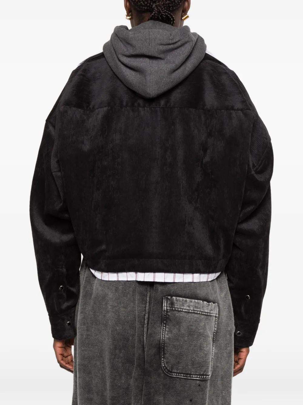 Maison MIHARA YASUHIRO layered-effect corduroy shirt Zwart