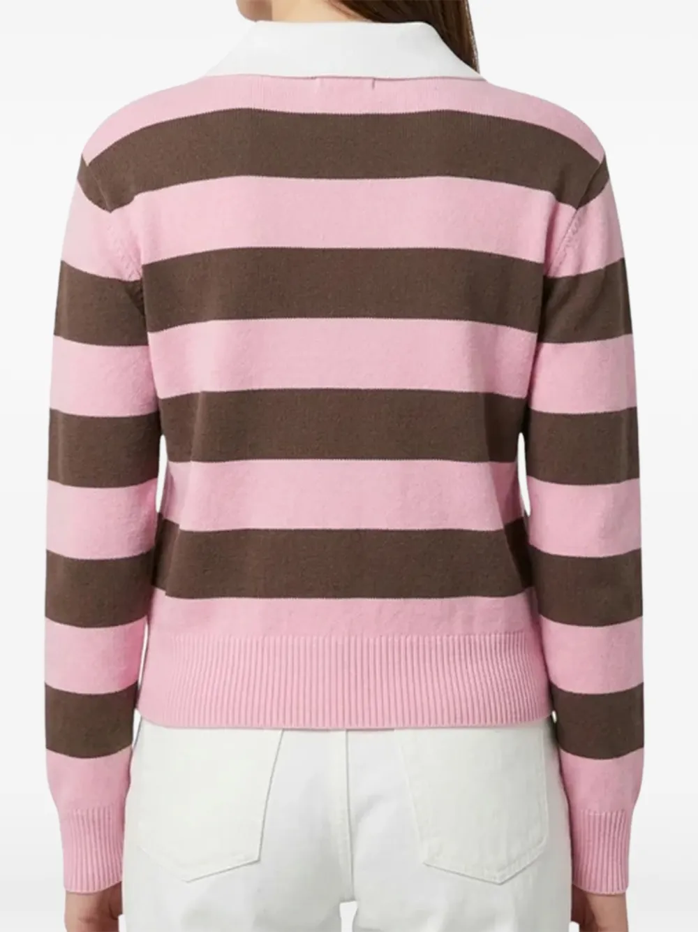 MC2 Saint Barth pink Hadidy polo collar knit with stripes Roze