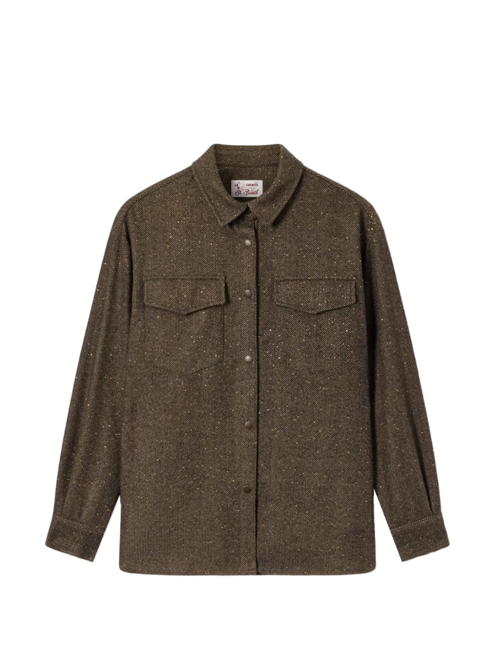 MC2 Saint Barth surchemise Cambry en laine mélangée à motif de chevrons - Marron