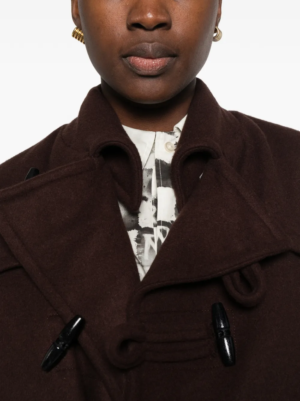 Maison MIHARA YASUHIRO roll-up hem duffle coat Bruin