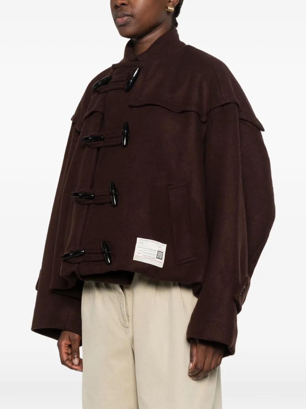 Maison MIHARA YASUHIRO roll-up hem duffle coat Bruin