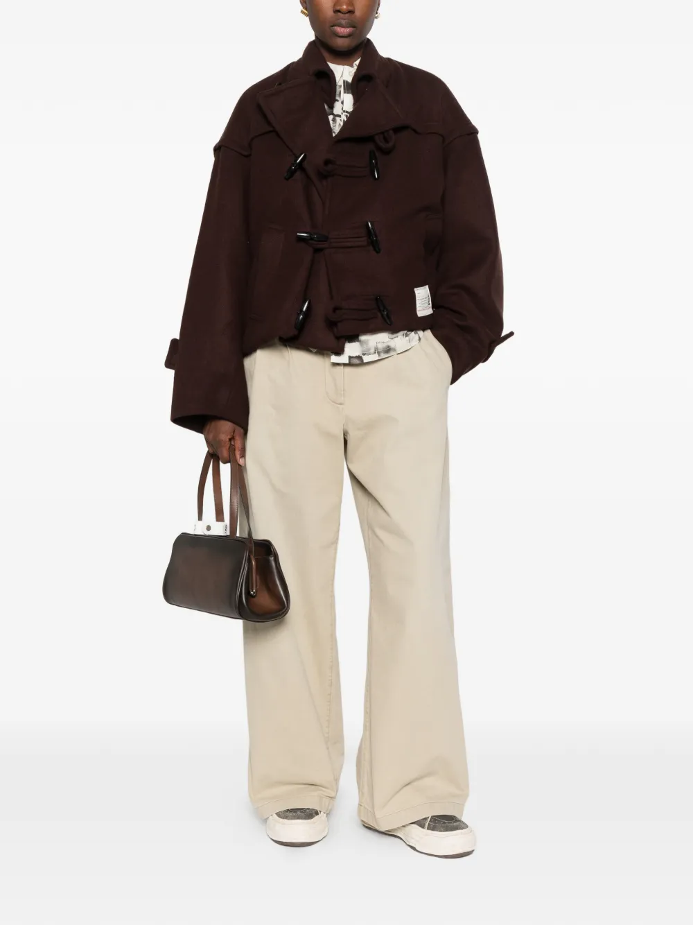 Maison MIHARA YASUHIRO roll-up hem duffle coat Bruin