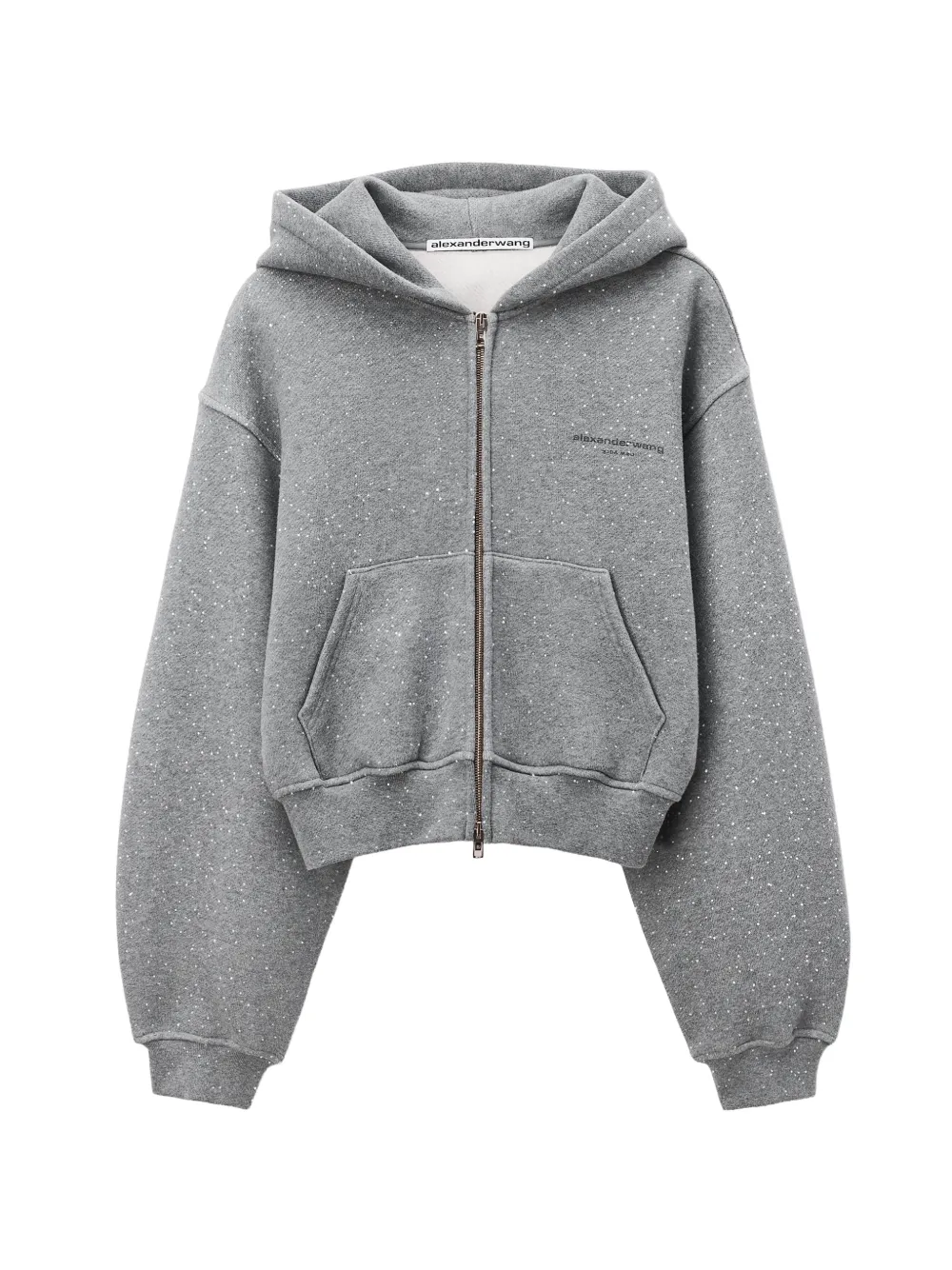 Alexander Wang Allover Crystal Hotfix Kapuzenjacke - Grau