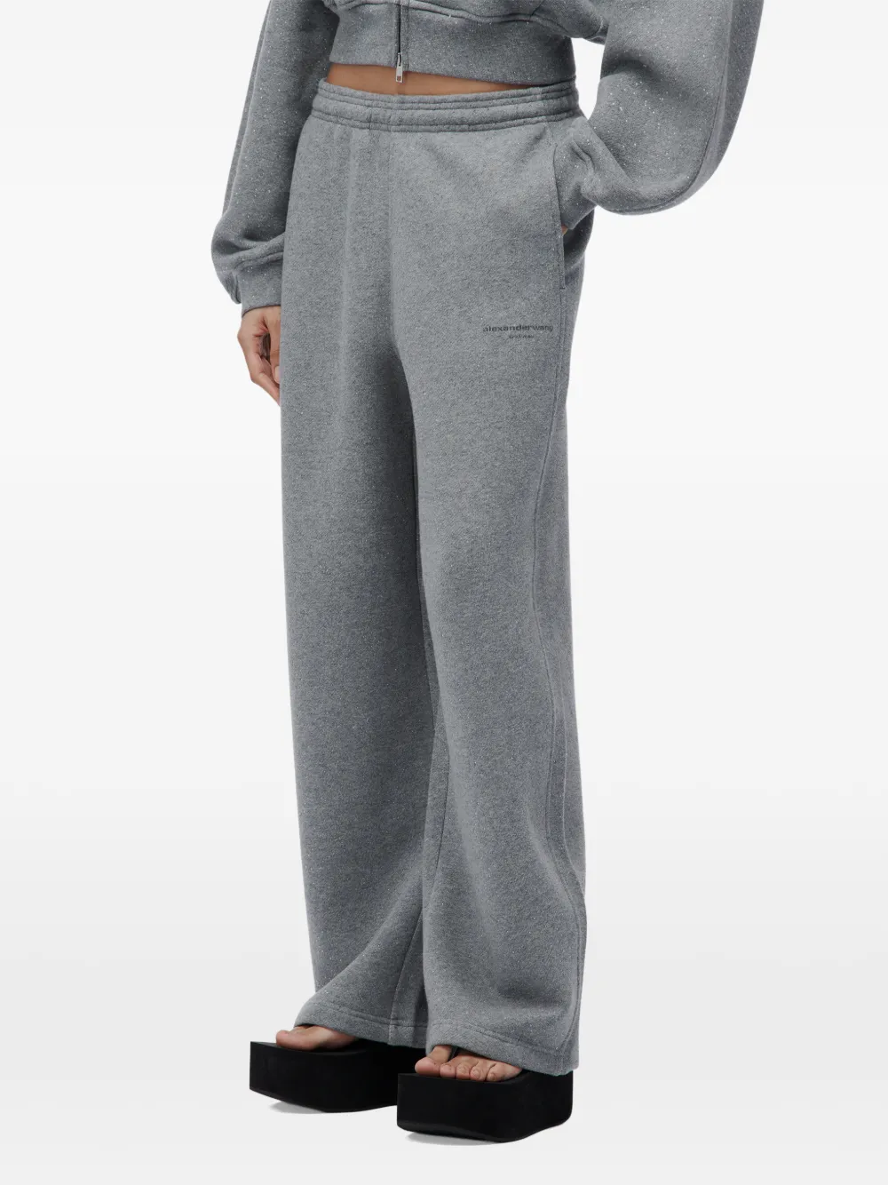 Alexander Wang crystal hotfix mid-rise relaxed sweatpant Grijs