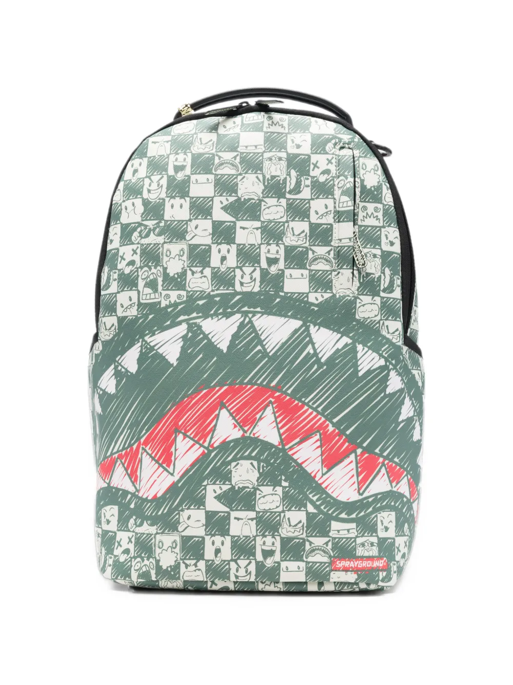Sprayground Emote Check graphic-print backpack - Verde