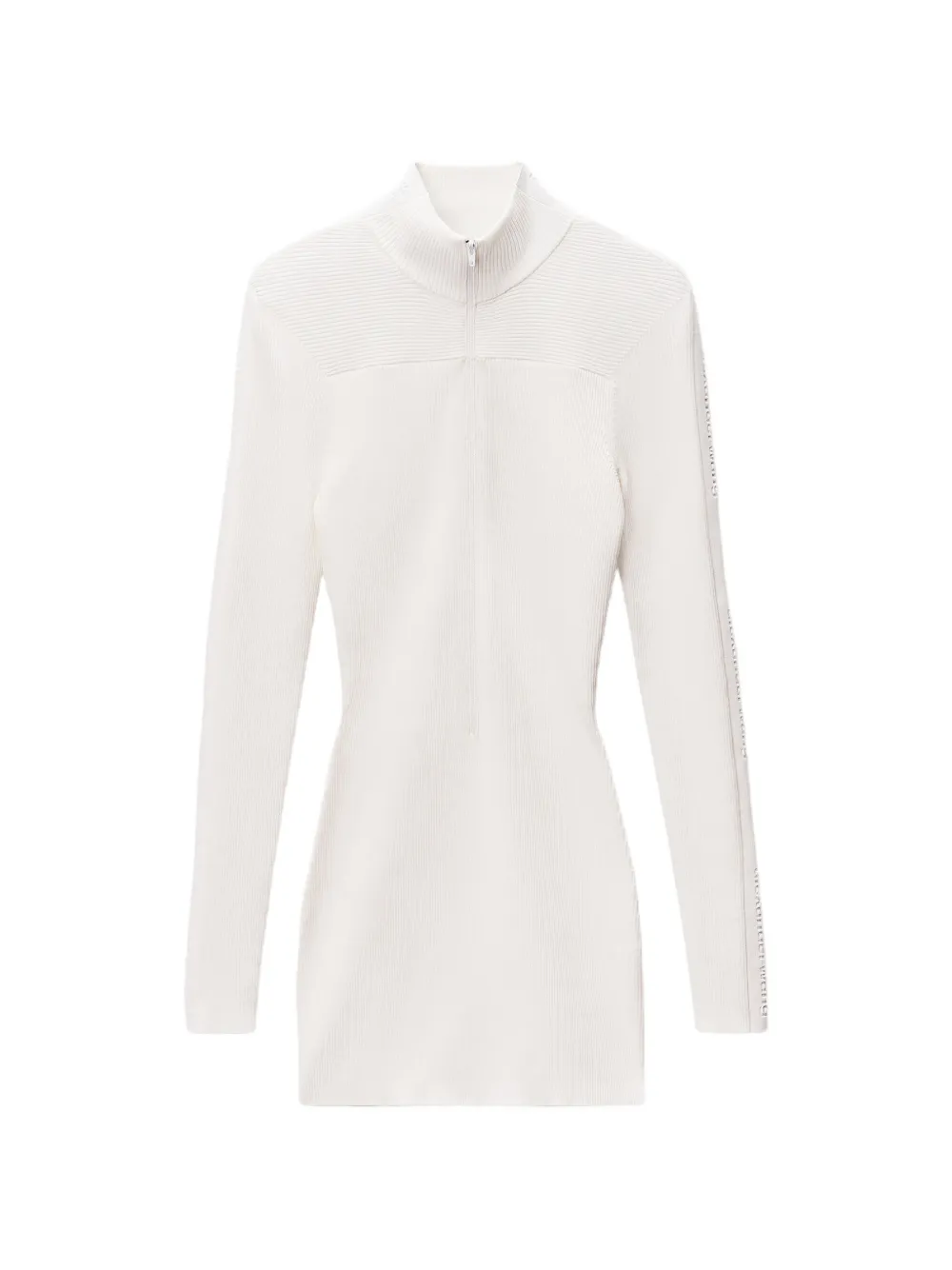 Alexander Wang logo-stripe ribbed mini dress - Neutrals