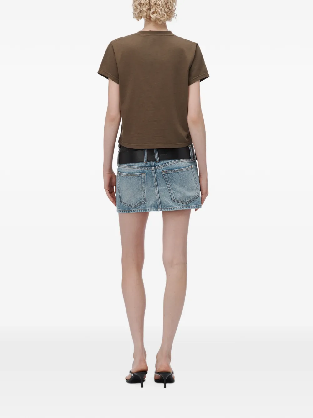 Alexander Wang logo-print shrunken short-sleeve T-shirt Groen