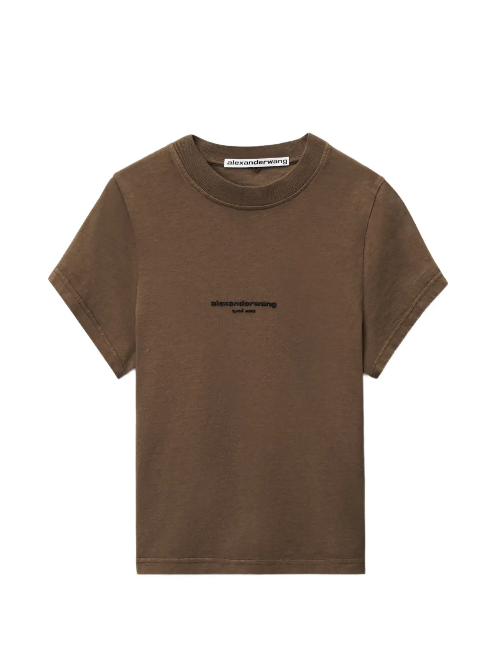 Alexander Wang logo-print shrunken short-sleeve T-shirt Groen