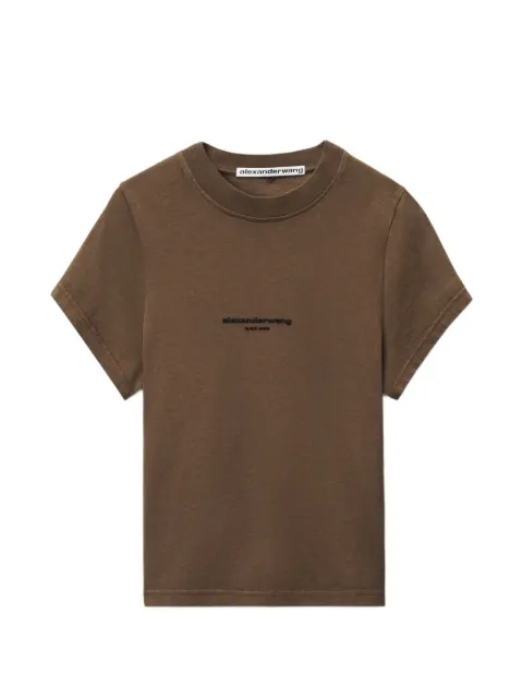 Alexander Wang logo-print shrunken short-sleeve T-shirt