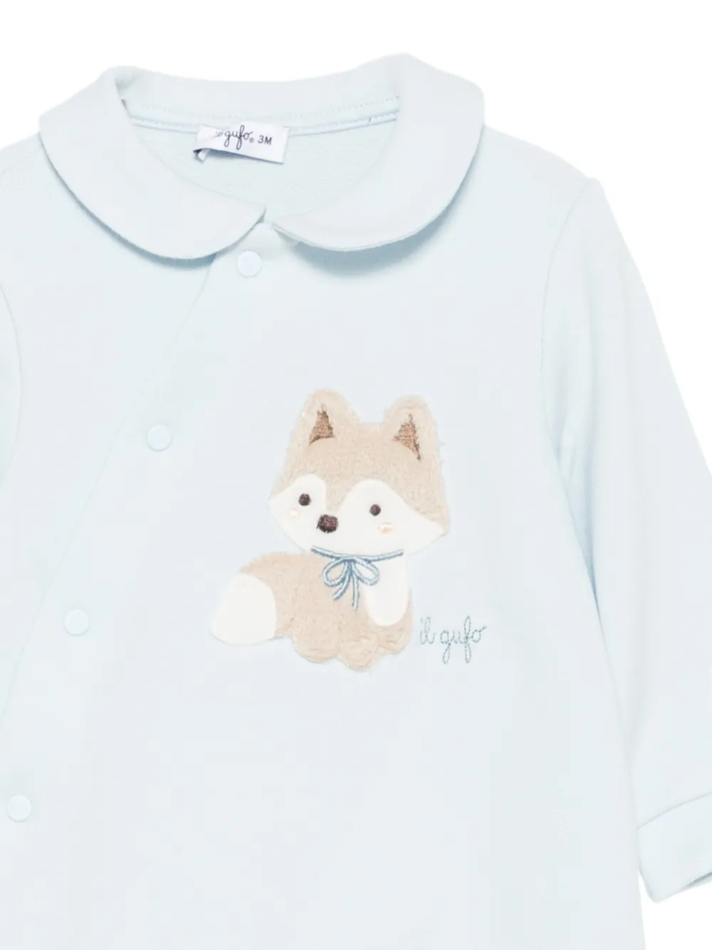 Il Gufo fox-patch Peter Pan-collar romper Blauw