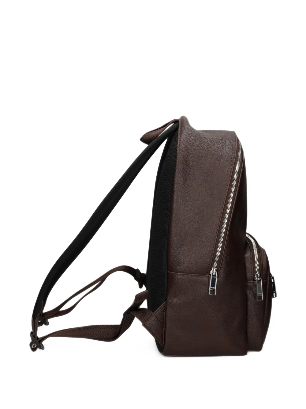 BOSS Ray logo-plaque pebbled-effect backpack Bruin