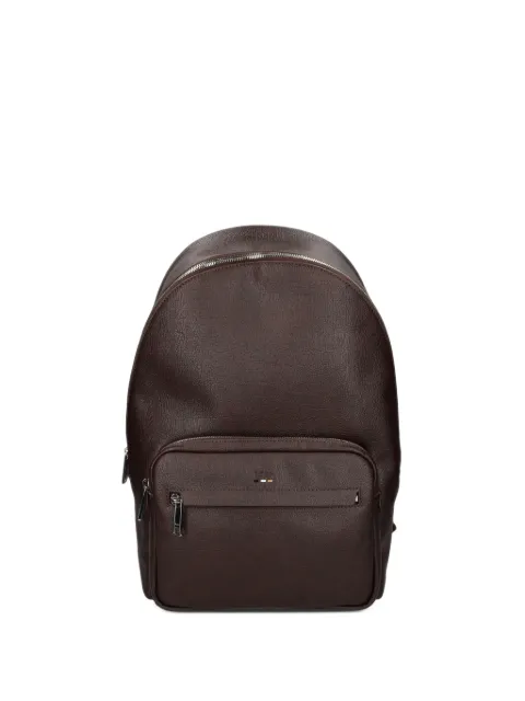 BOSS Ray logo-plaque pebbled-effect backpack