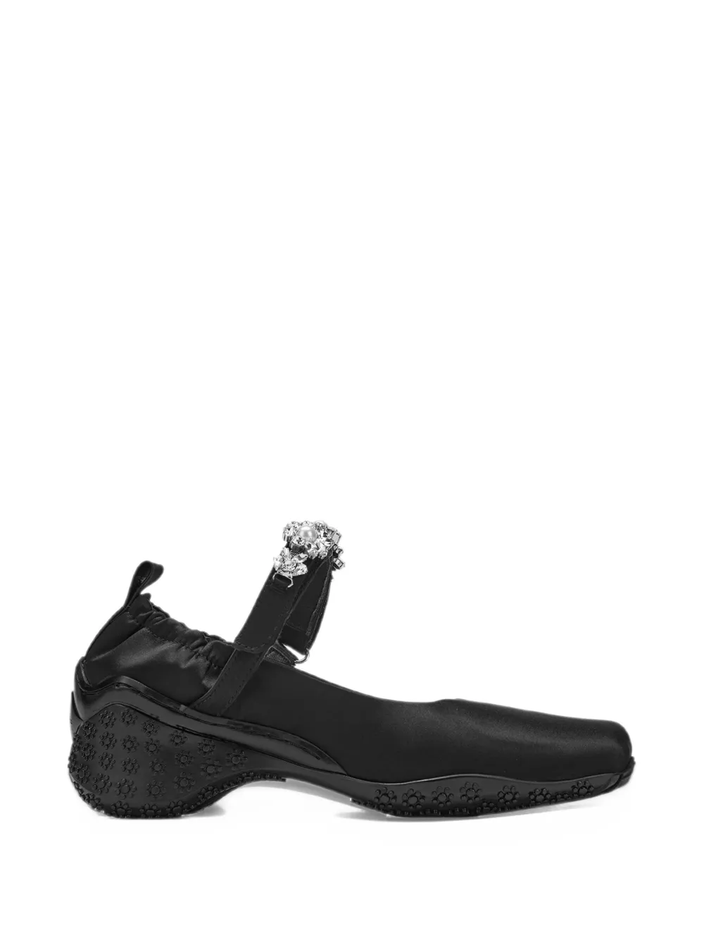 Simone Rocha Ballet Runner faux-pearl embellished satin pumps - Noir Simone Rocha Ballet Runner faux-pearl embellished satin pumps - Noir