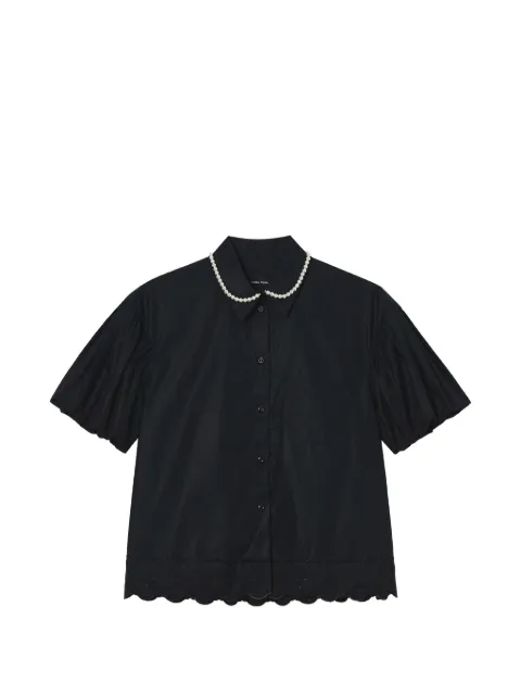 Simone Rocha faux-pearl broderie-anglaise shirt