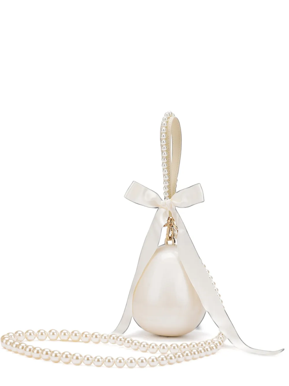 Simone Rocha Bow Pearl egg-shaped mini bag Beige