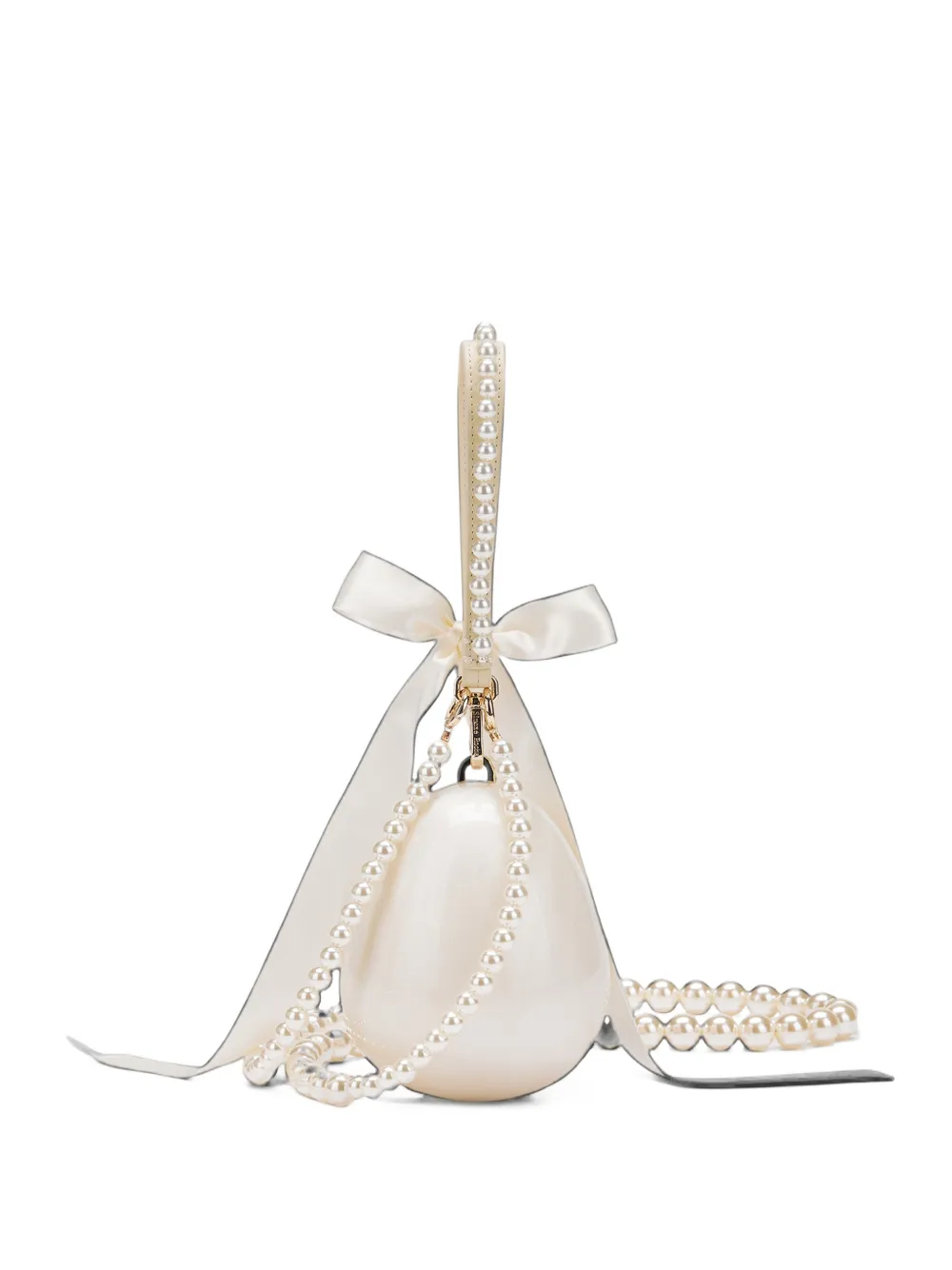 Simone Rocha Bow Pearl egg-shaped mini bag Beige