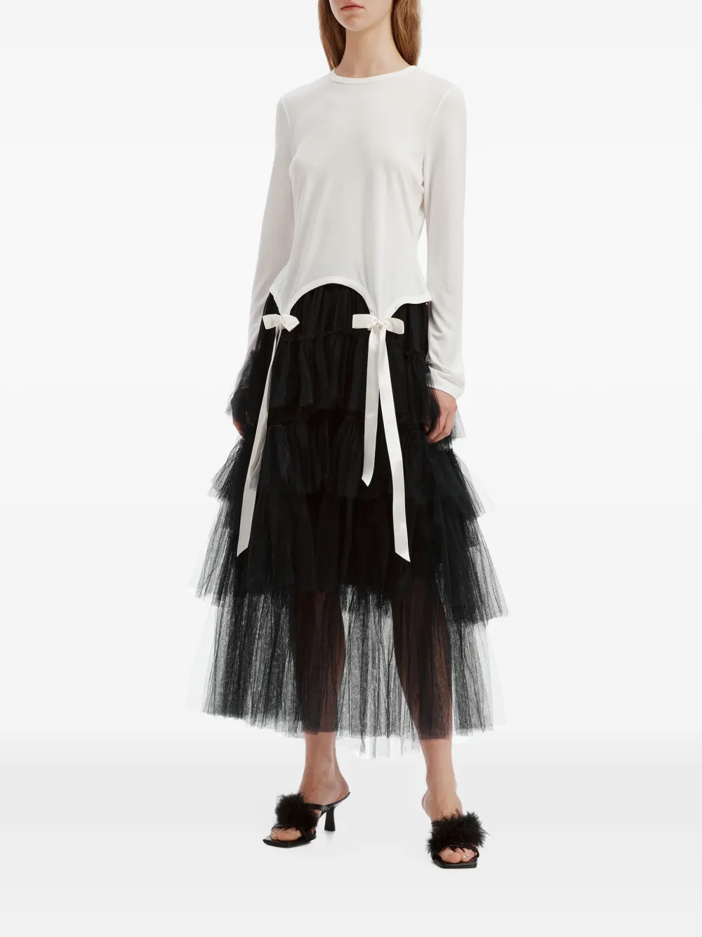 Simone Rocha bow-detail long-sleeve T-shirt Beige