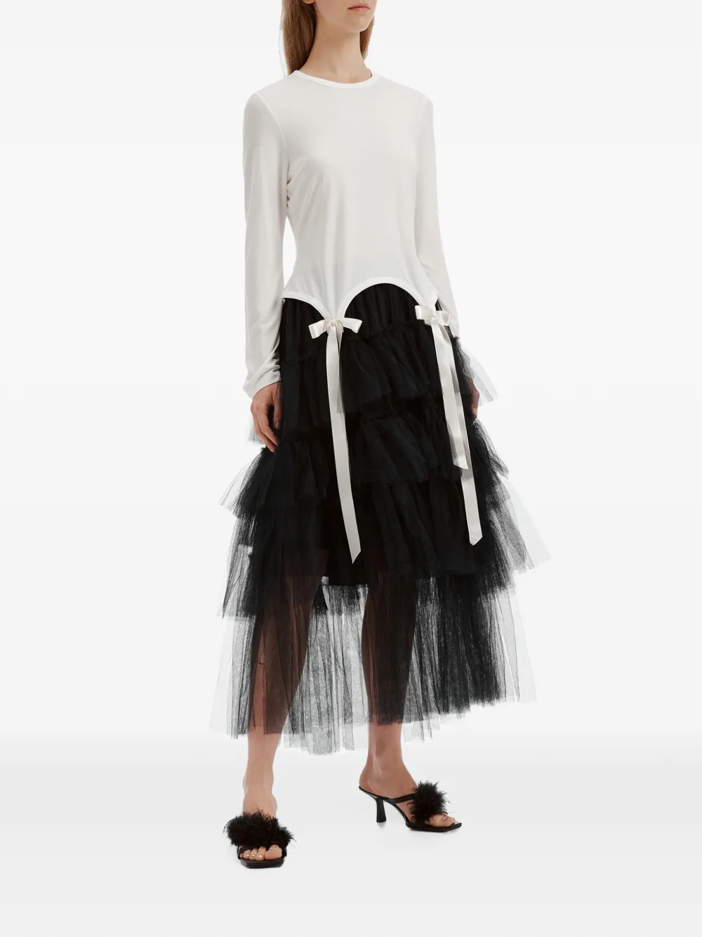 Simone Rocha bow-detail long-sleeve T-shirt Beige