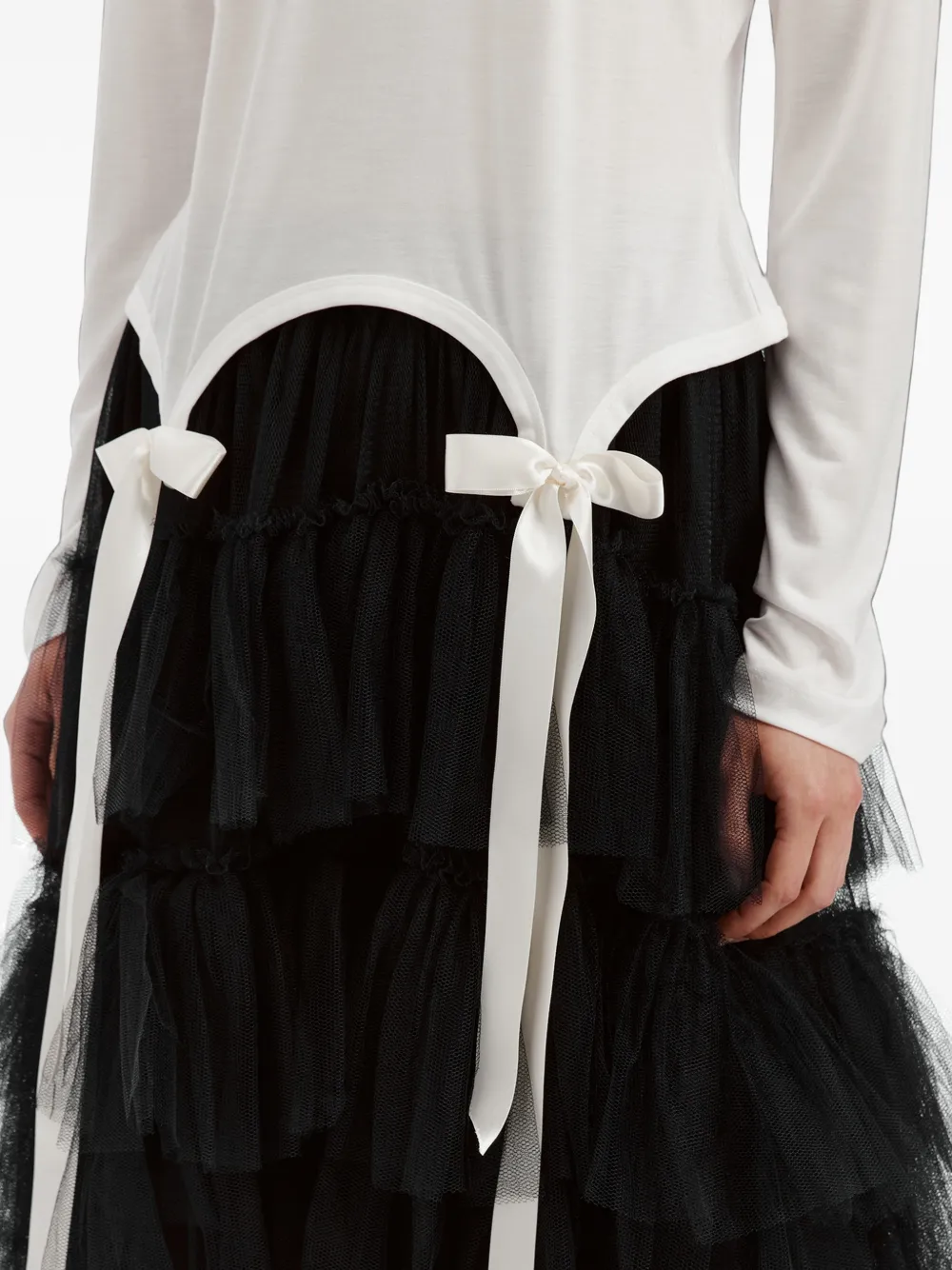 Simone Rocha bow-detail long-sleeve T-shirt Beige