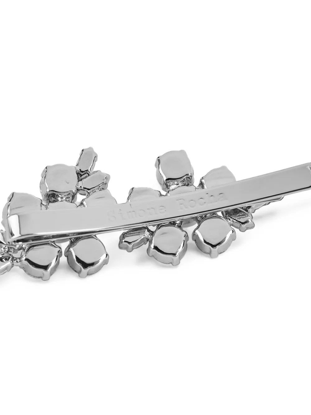 Simone Rocha Mini Hellebore crystal-embellished hair cli Zilver