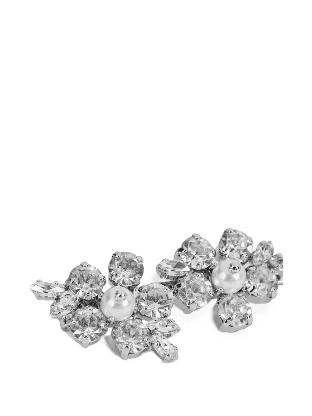 Simone Rocha Mini Hellebore crystal-embellished hair cli Zilver