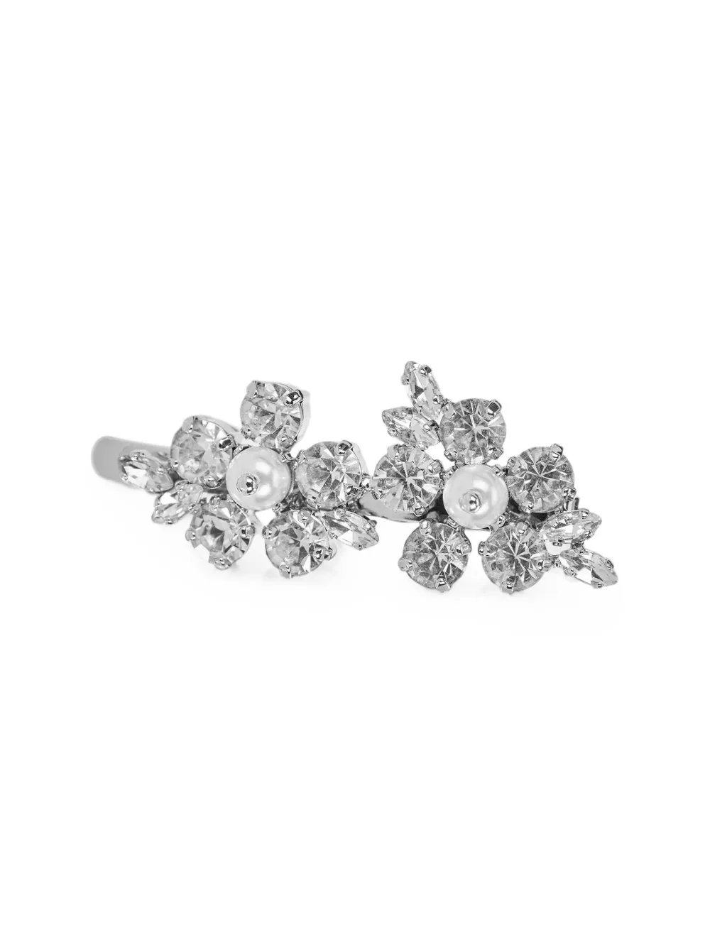 Simone Rocha Mini Hellebore crystal-embellished hair cli Zilver