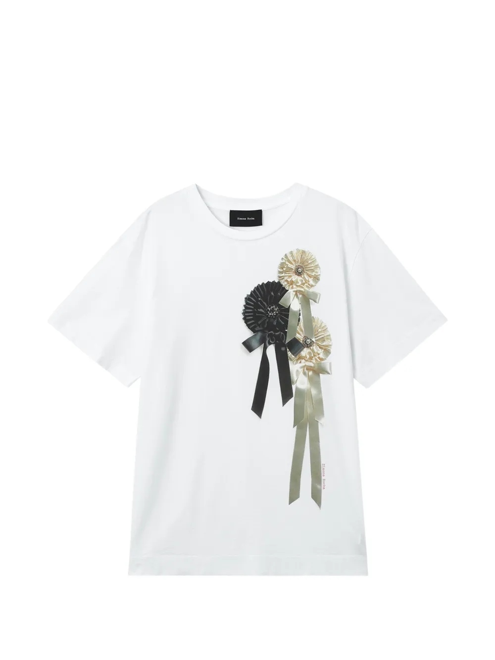 Simone Rocha Ribbon Rosette bow-embellished T-shirt Wit